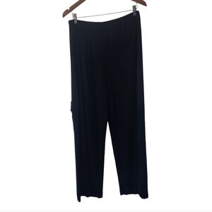 Chicos Travelers Black Slinky Pull On Pants Leg Pocket Womens Size 3 XL 16